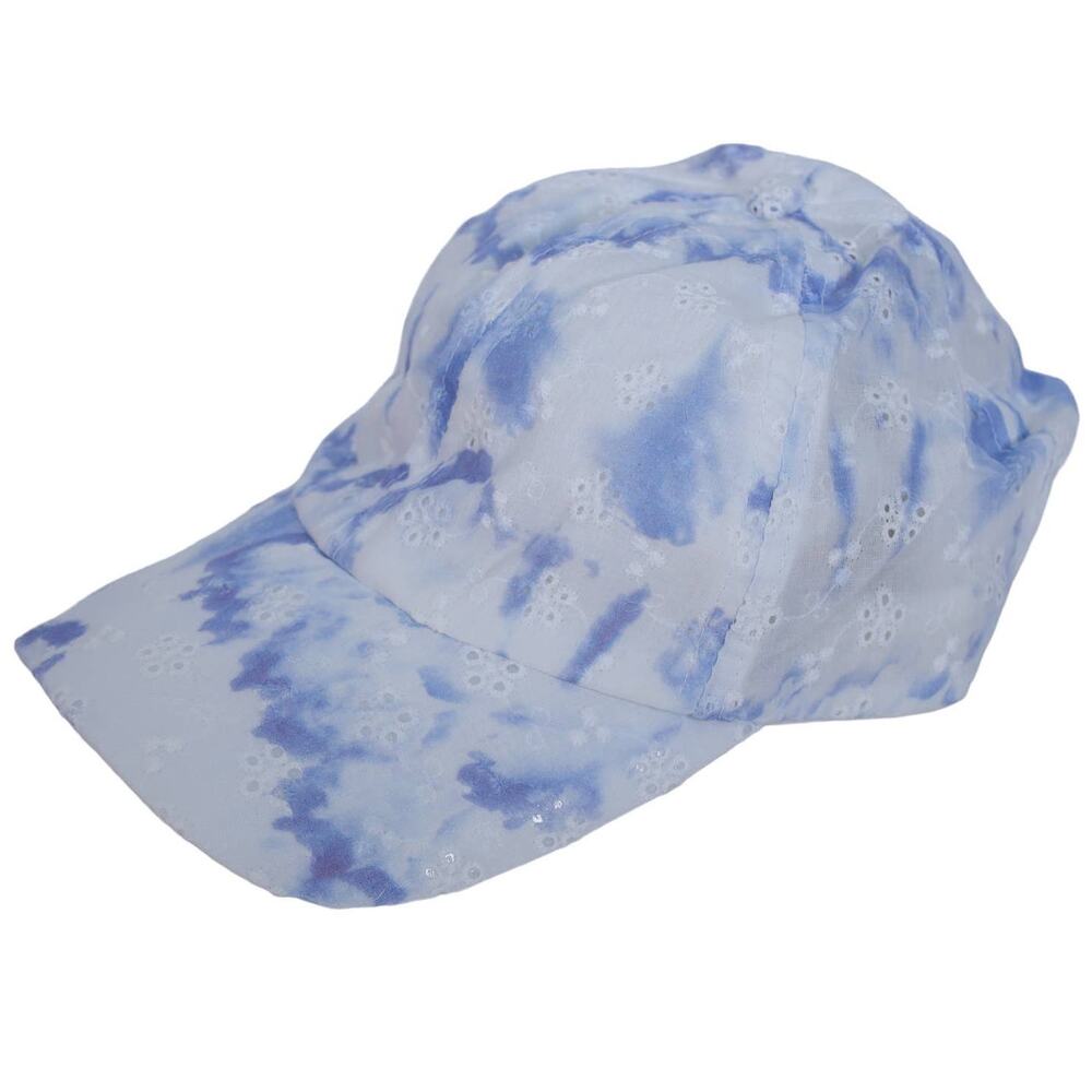 Summer & Rose Boho Eyelet Baseball Cap – Blue White Tie Dye – NWT